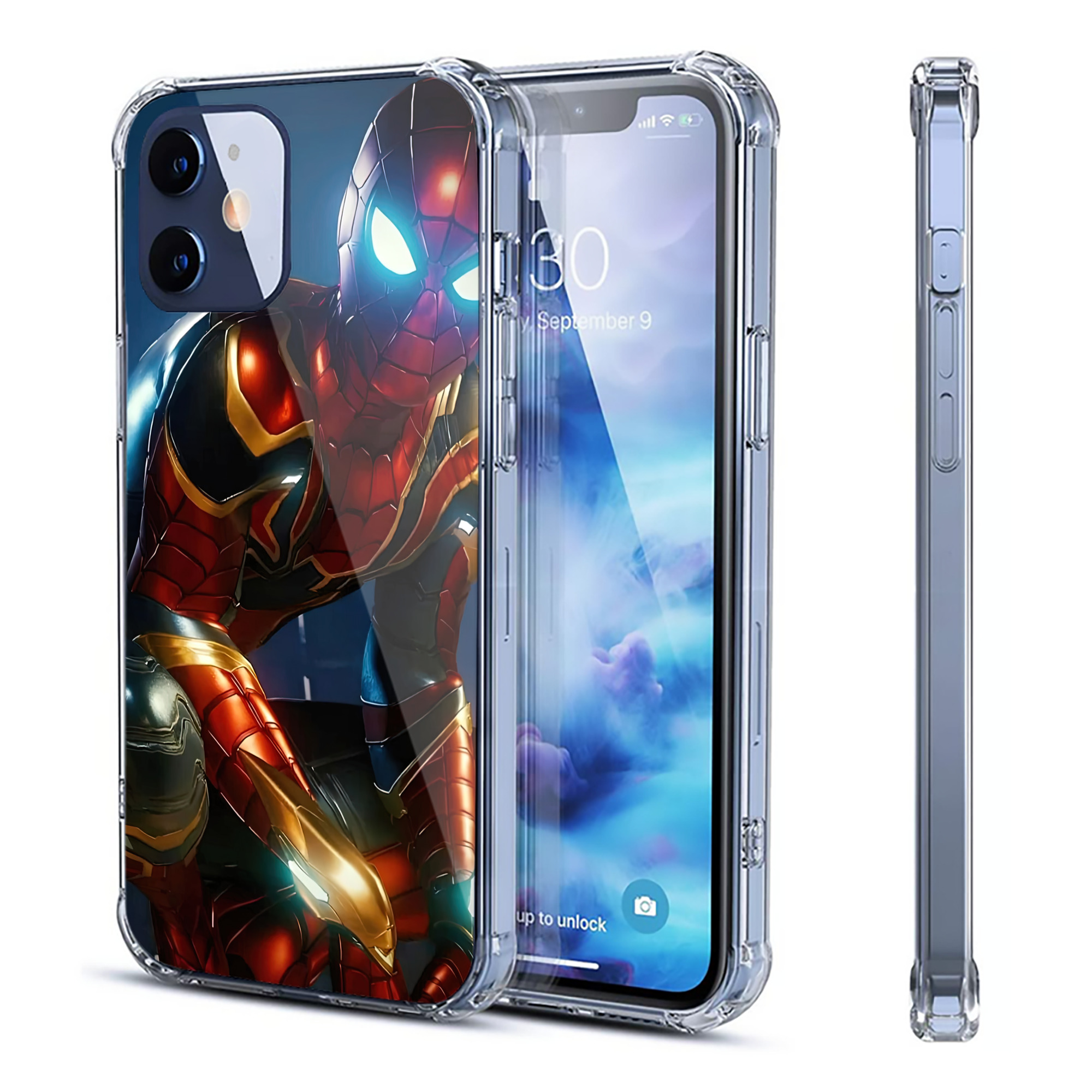 （画像用） Spider Man スパイダーマン 【iPhone 12シリーズ対応】透明スマホケース（クリアソフトケース）